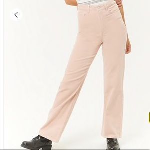 Forever 21 High Rise Corduroy Pants - Pink